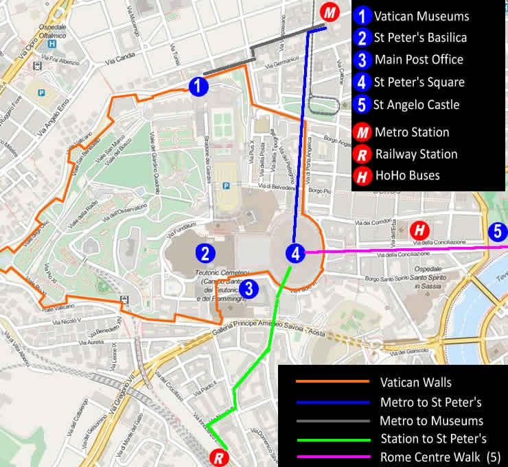влезот во музејот Ватикан мапа