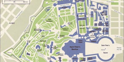 Карта на Ватикан градот и околината